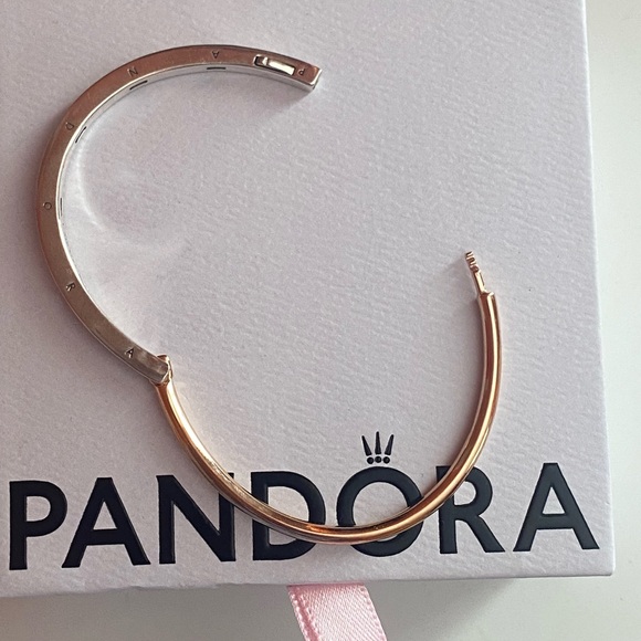 Pandora Rose Gold and Sterling Silver Bangle - Picture 5 of 7